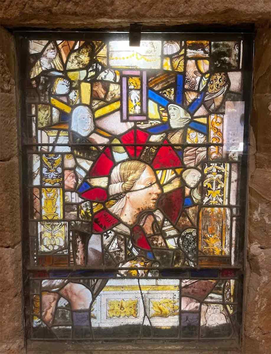 fontfroide lay brothers dormitory stained glass window