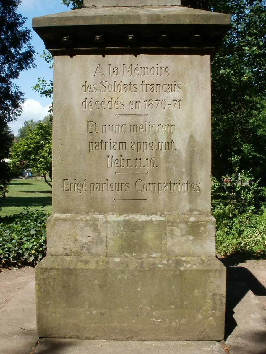 franco prussian war monument hebrews quote
