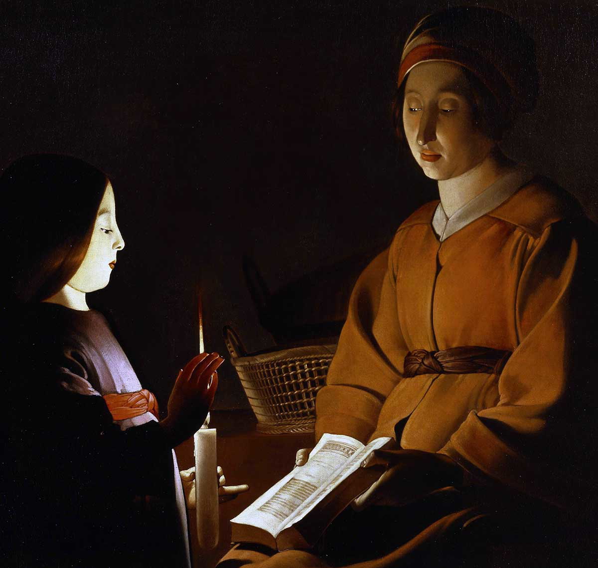 georges de la tour education of virgin painting