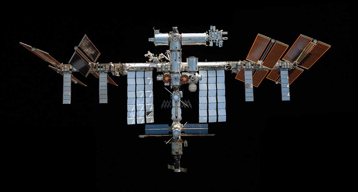 international space station from below
