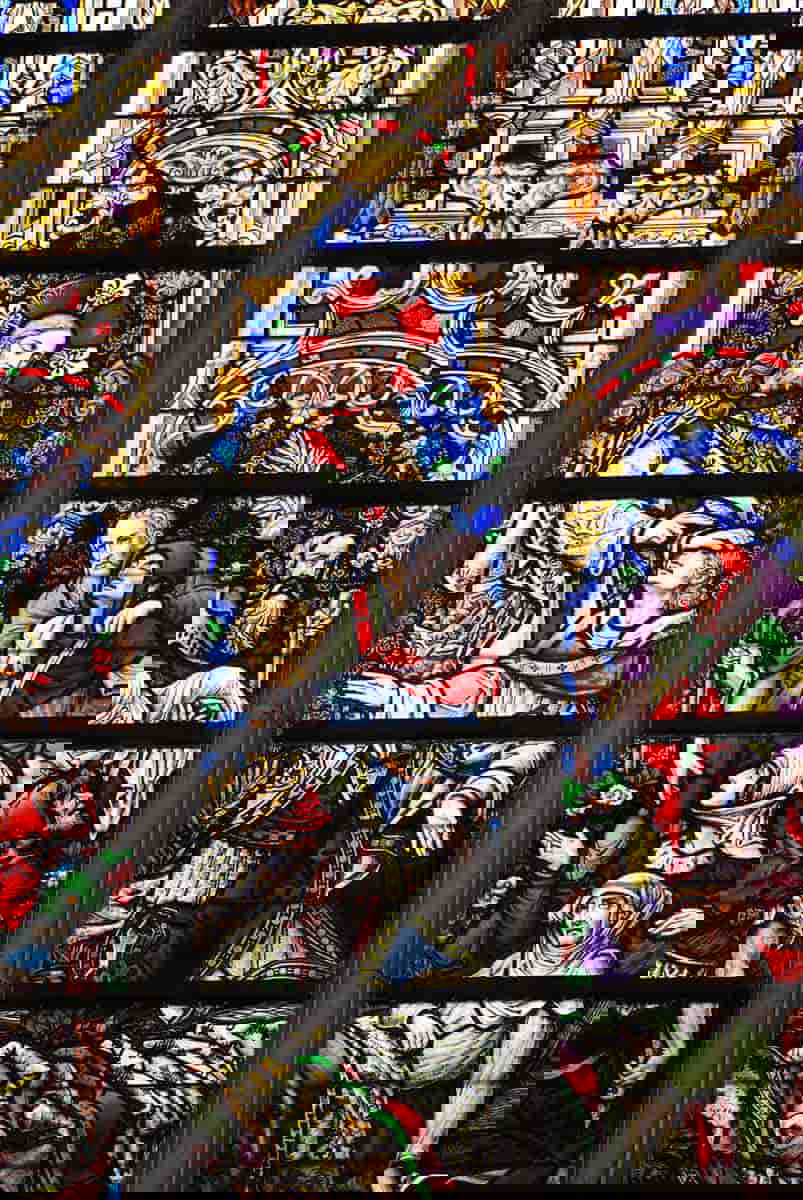 jesus heals stained glass names of god