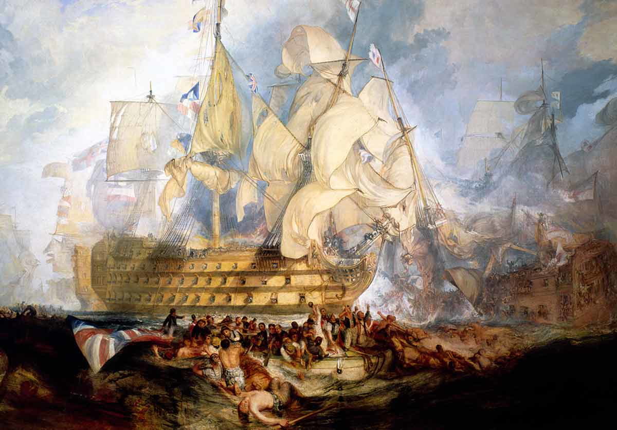 joseph turner battle of trafalgar painting