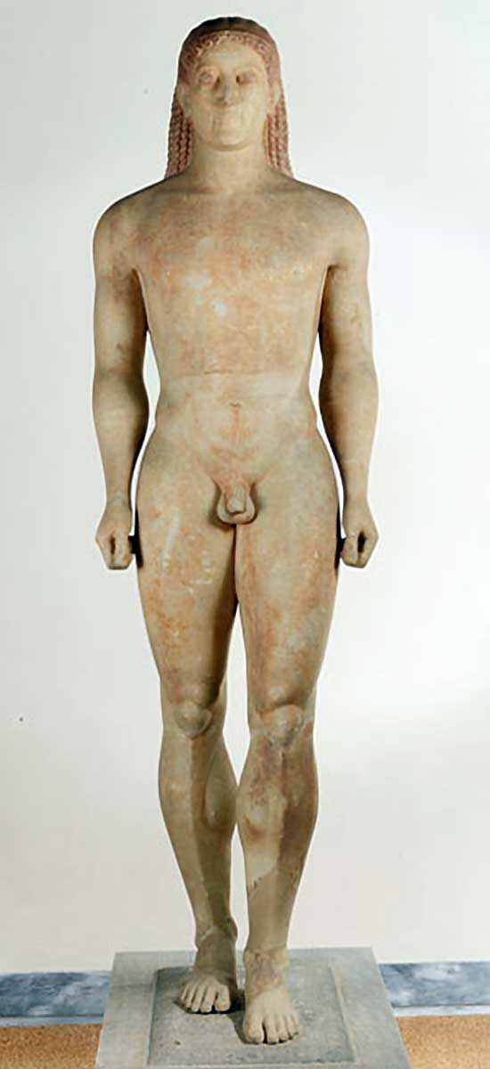 kroisos kouros front statue