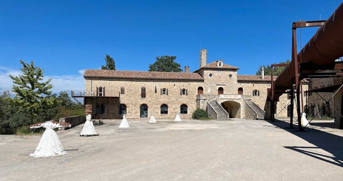 la ribaute barjac france silk factory courtyard