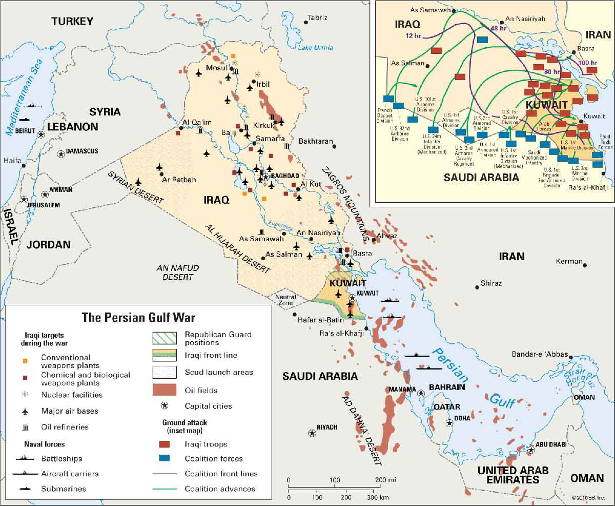 map persian gulf war