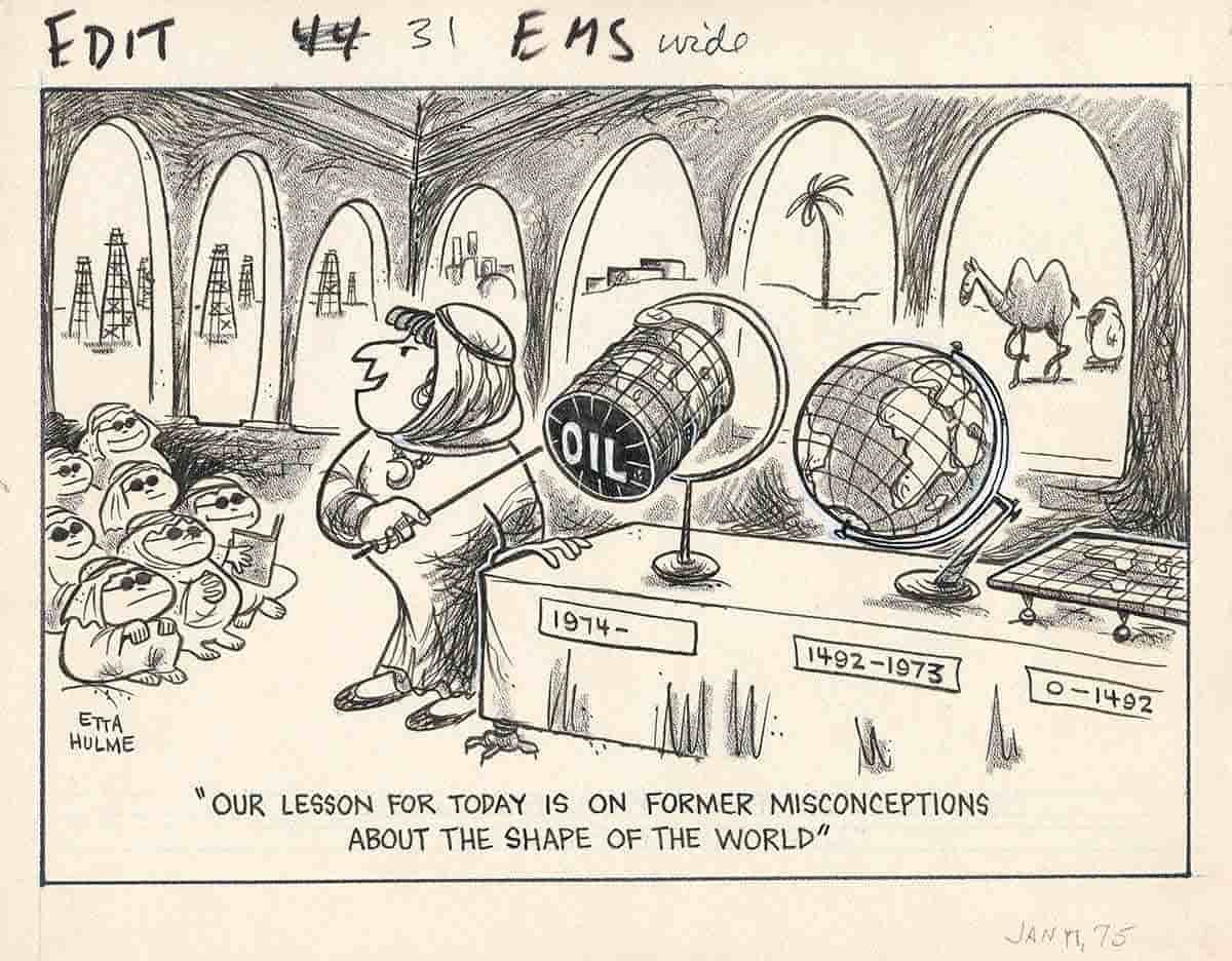 political cartoon opec oil embargo