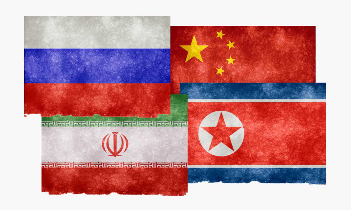 russia china north korea iran flags