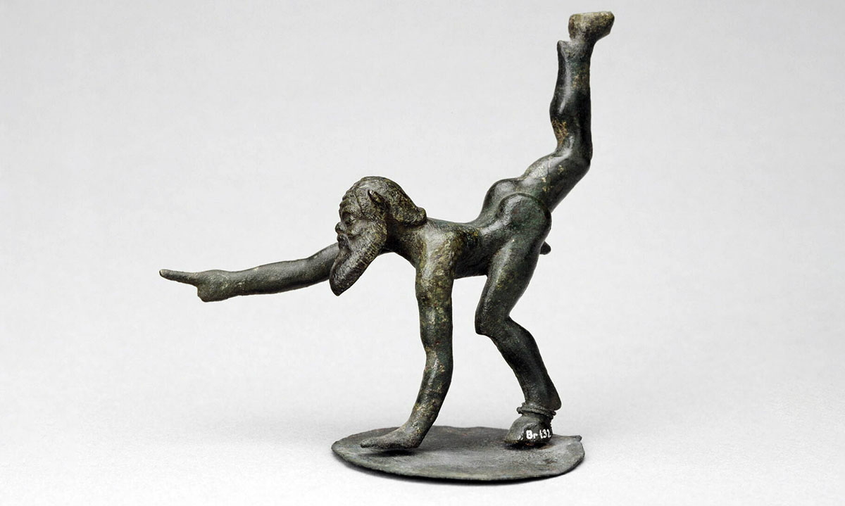 small satyr bronze statuette