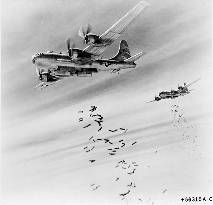 B 29 over burma war bomber