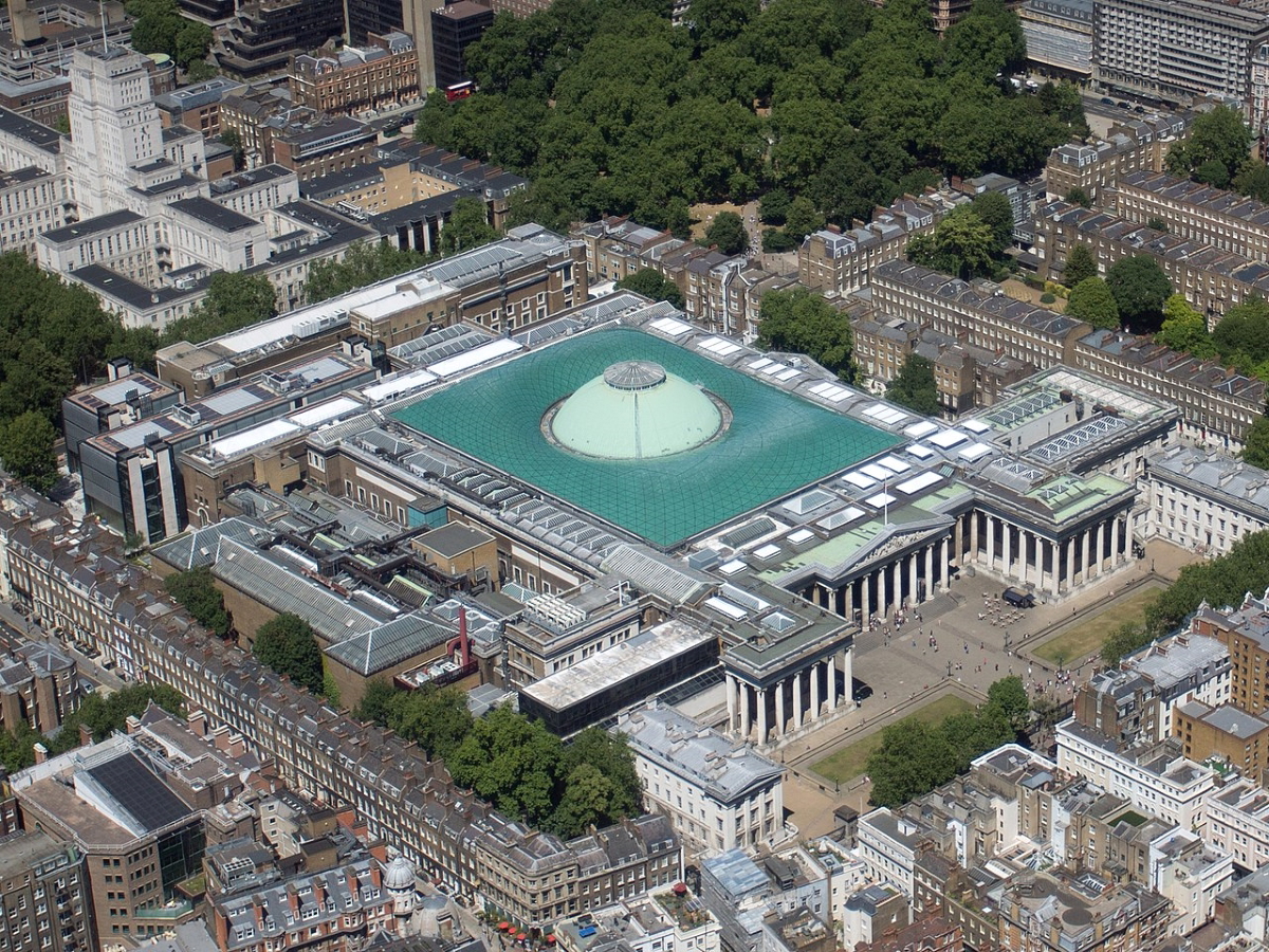aerial shot british museum london