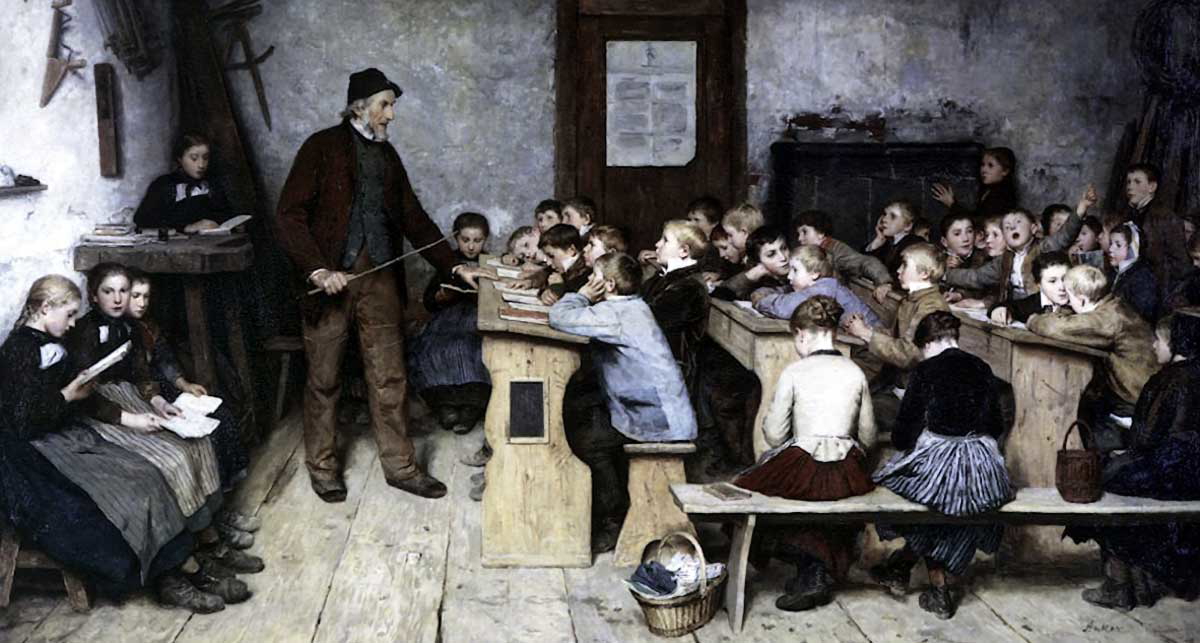 albert anker village school painting