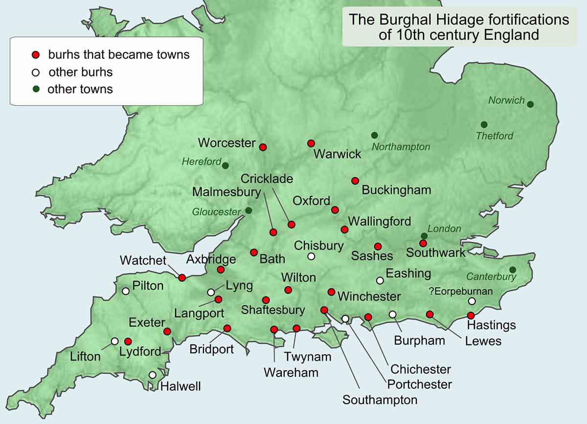 anglo saxon burh map