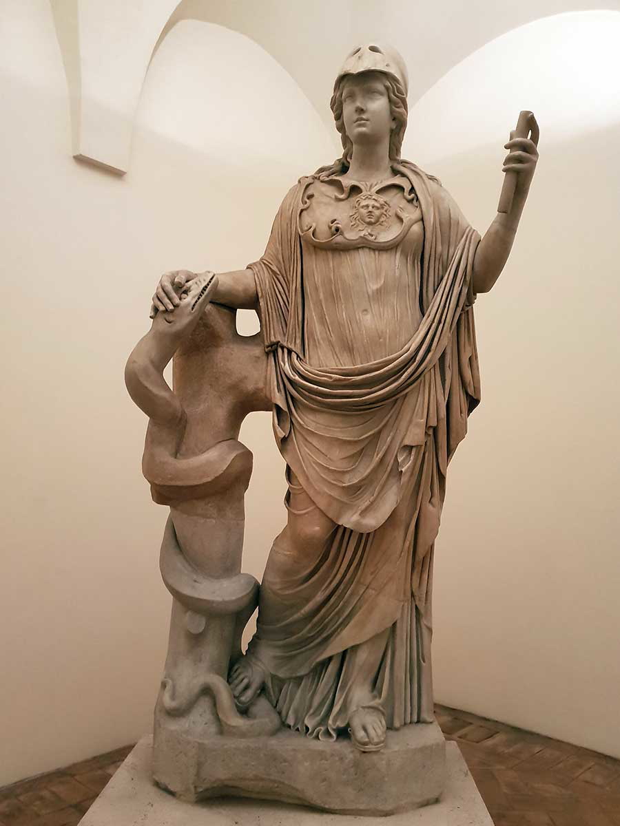 athena with snake