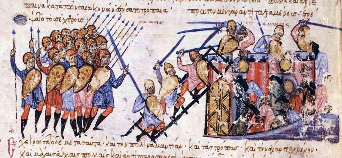 byzantine army nikephoros phokas capture amantia skylitzes manuscript 13th century