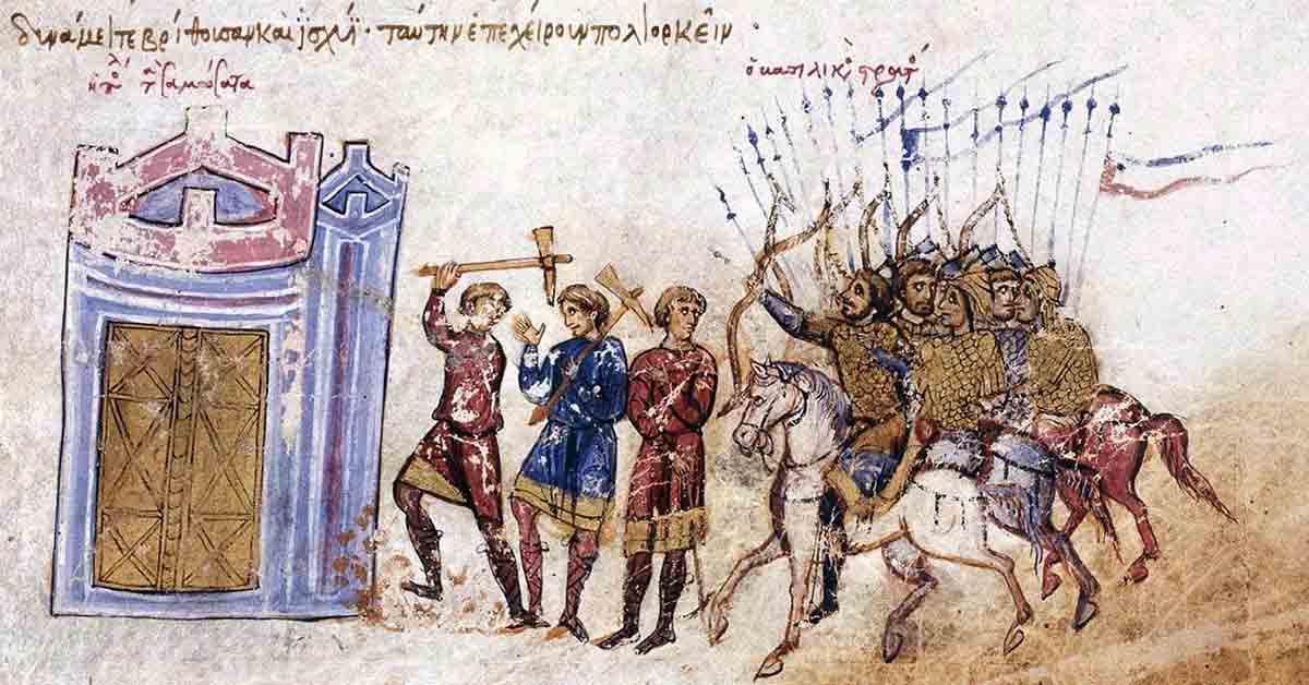 byzantine army siege samosata skylitzes manuscript 13th century