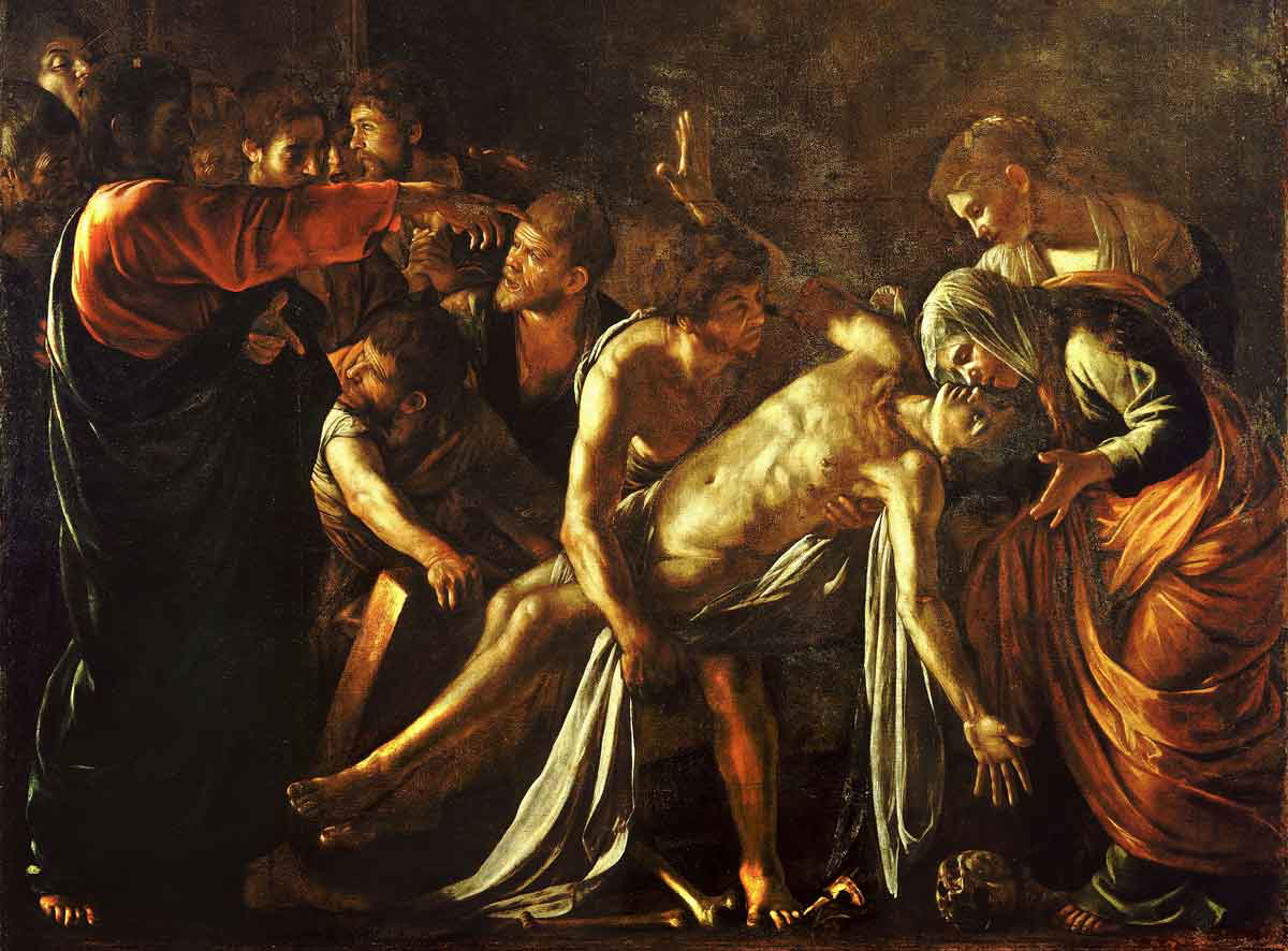 caravaggio raising of lazarus painting