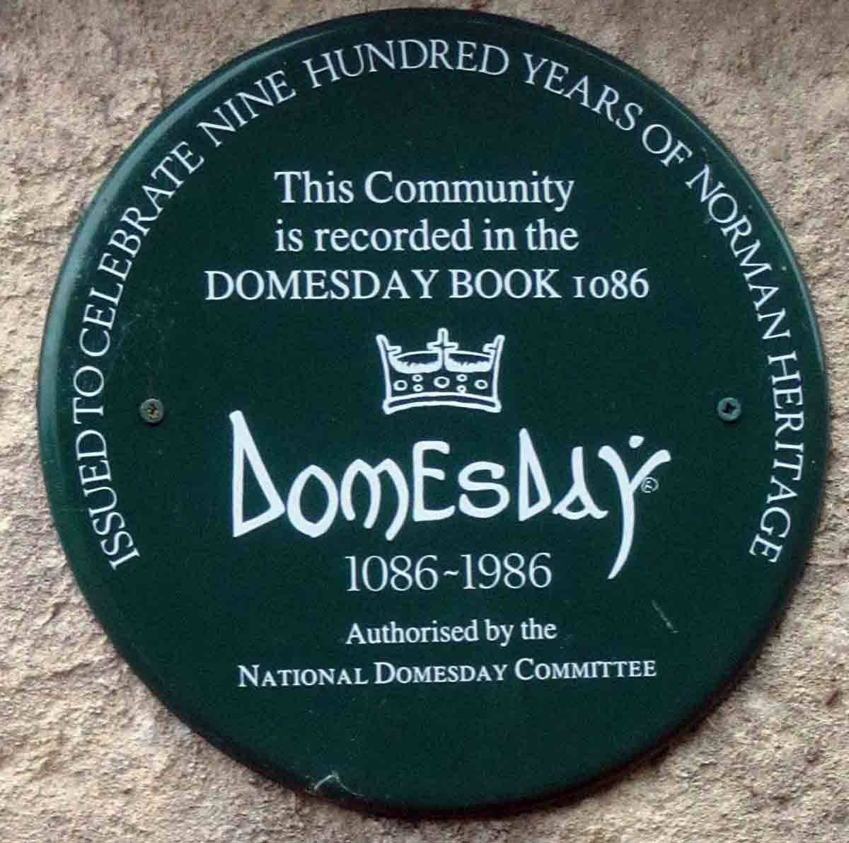 domesday book plaque