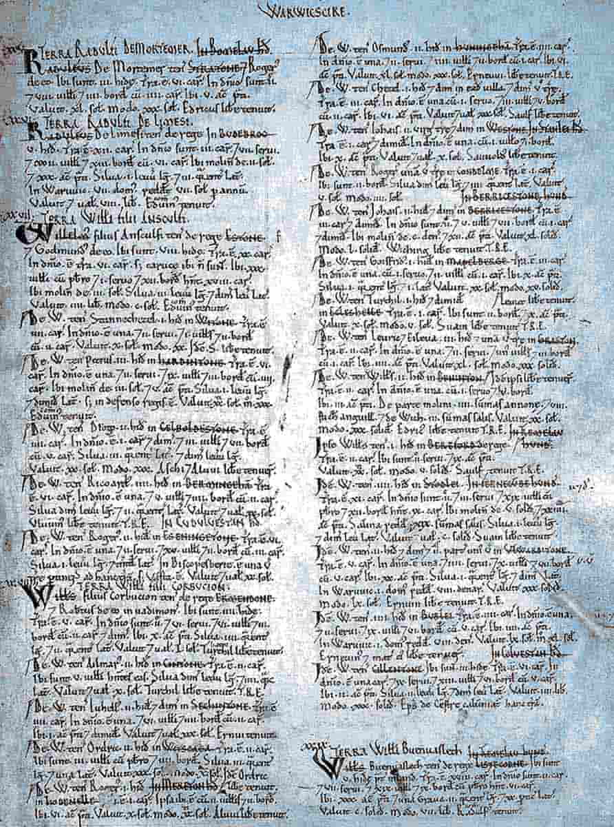 domesday book warwickshire entry