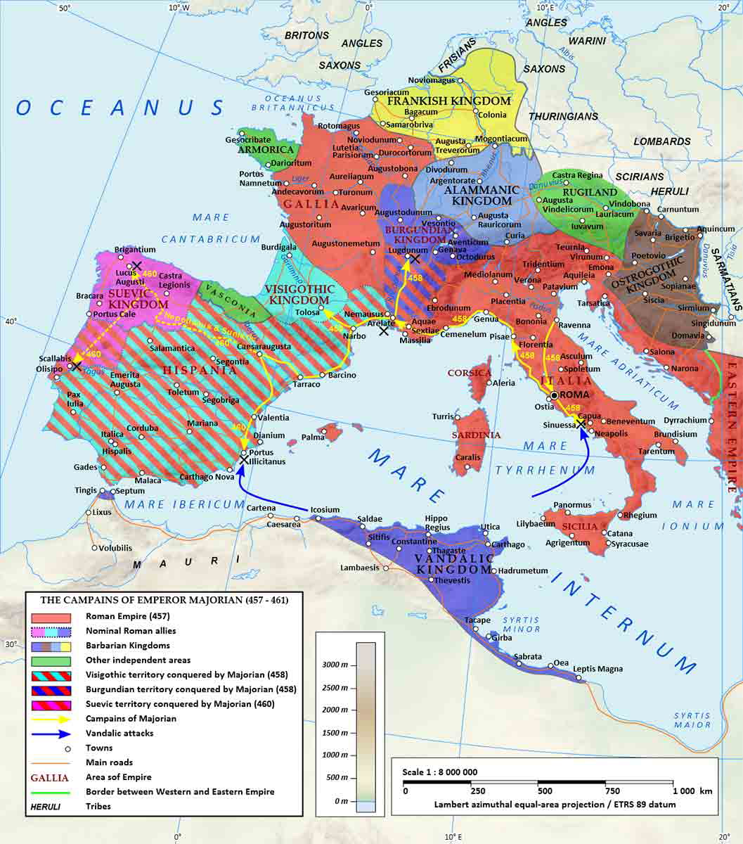 emperor majorian empire map