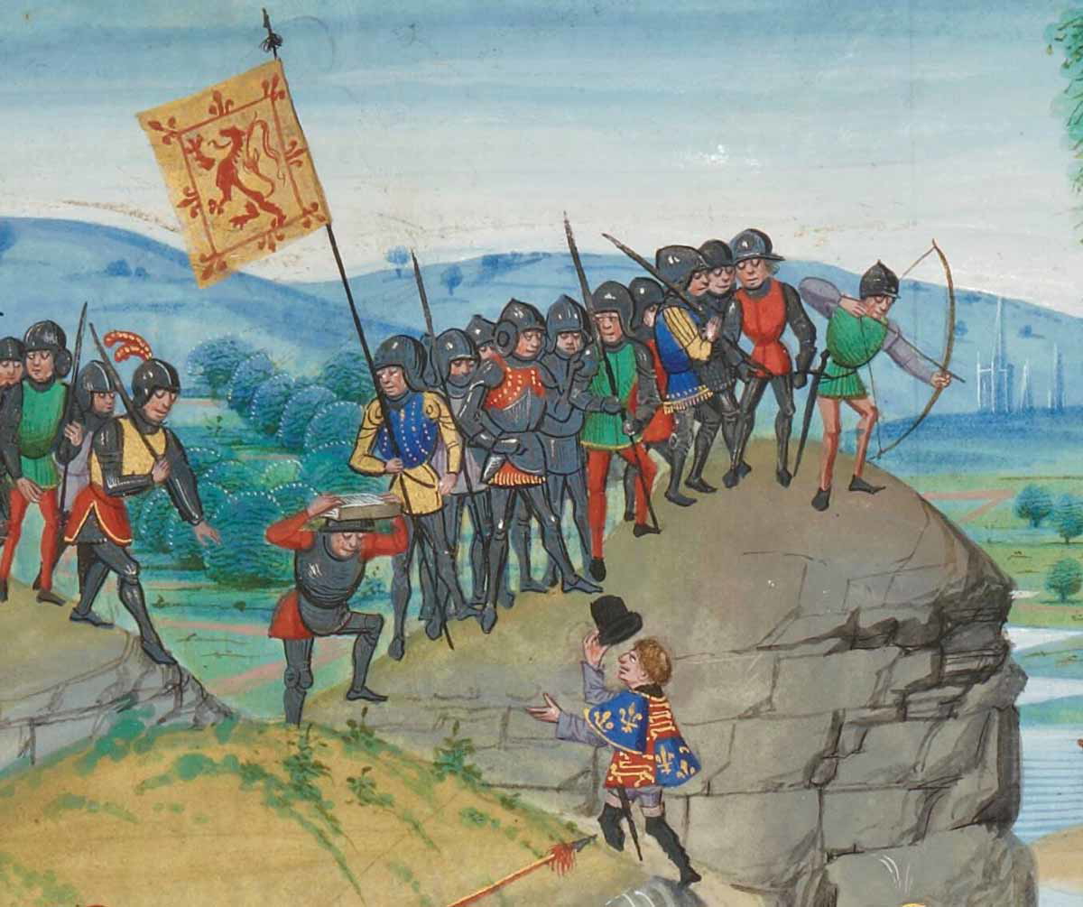 english herald approaches scottish troops