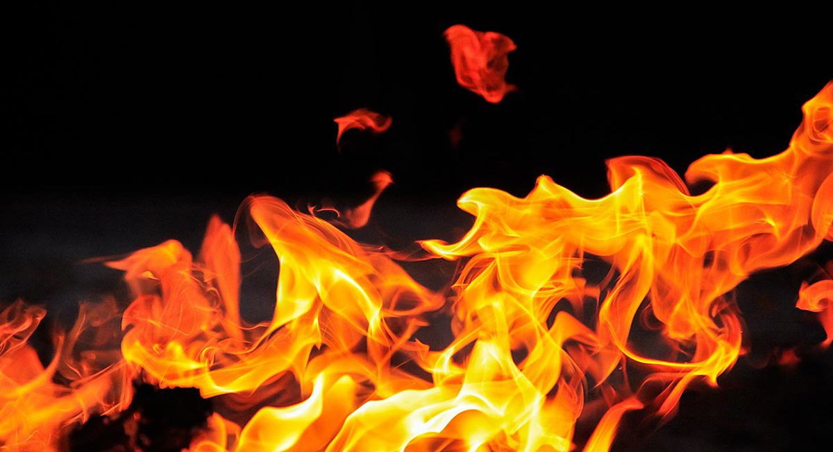 flames for burning house