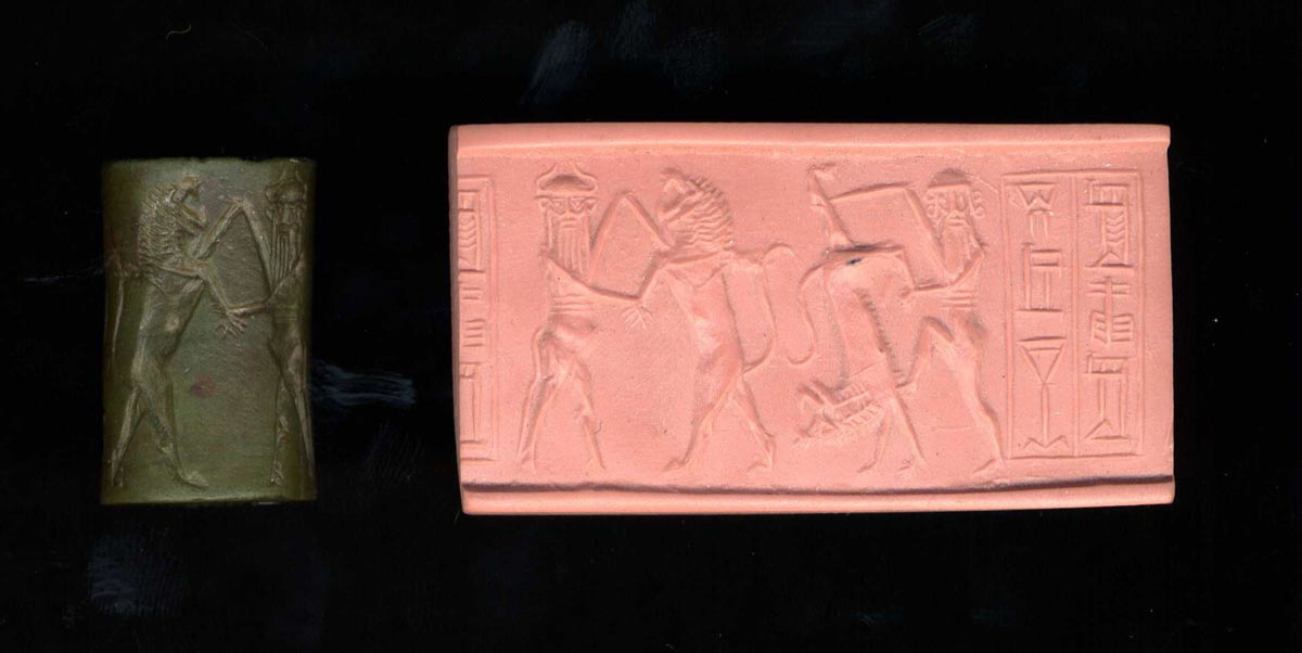 gilgamesh enkidu lion wrestling
