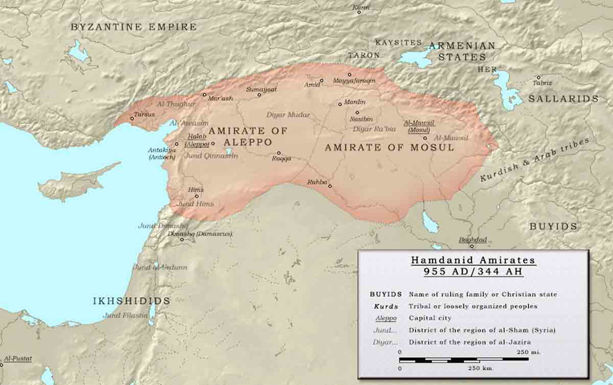 hamdanid emirate aleppo map 955 ad