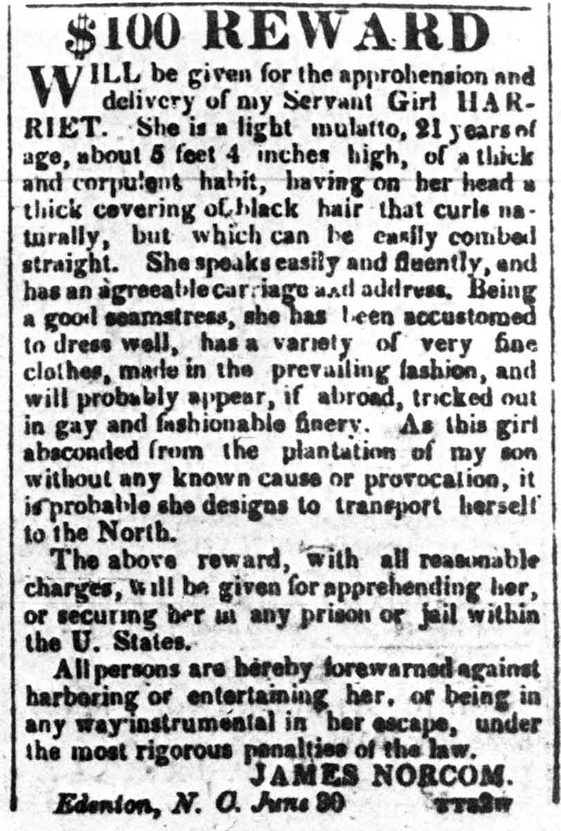 harriet jacobs runaway ad