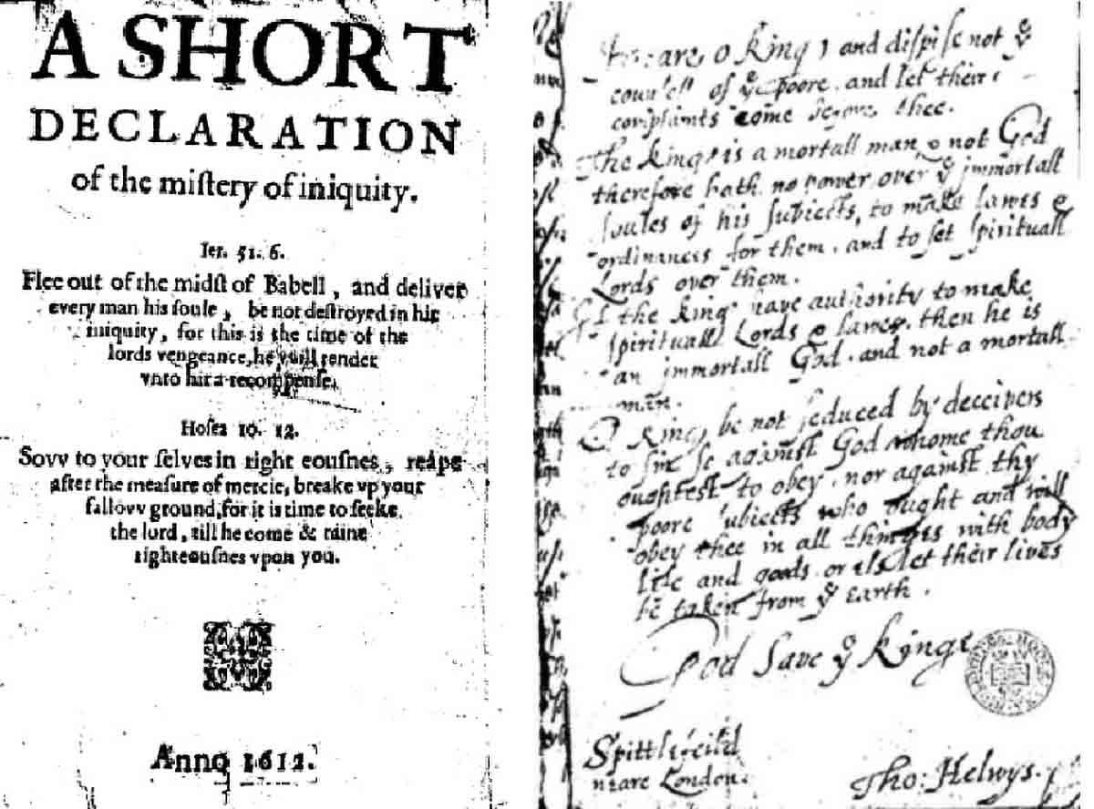 helwys book and letter baptist