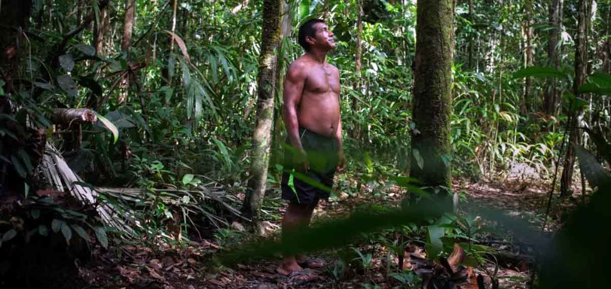indigenous amazonian in the forest