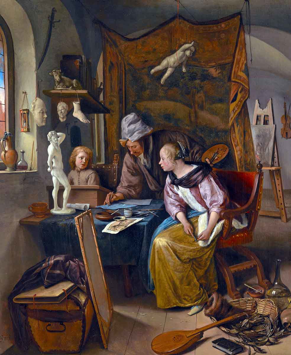 jan steen drawing lesson painting