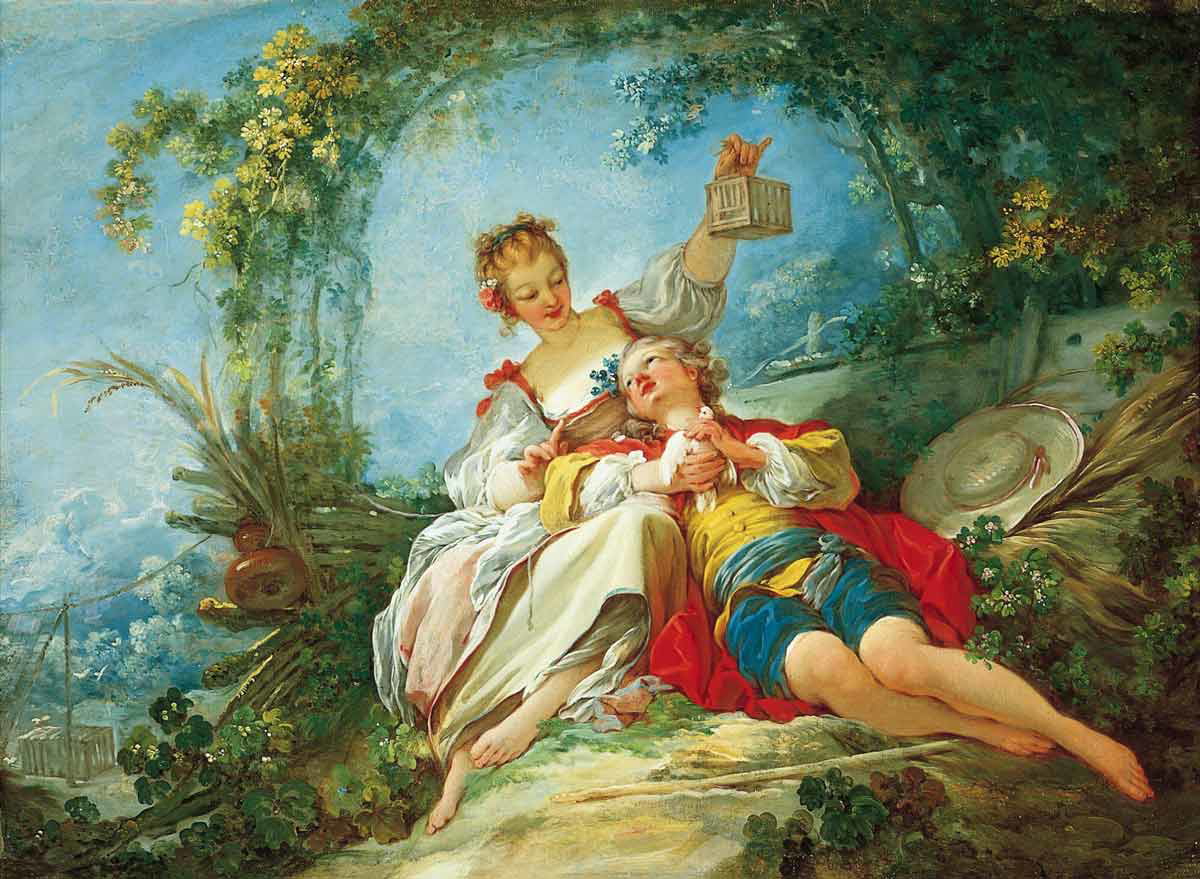 jean honore fragonard happy lovers painting