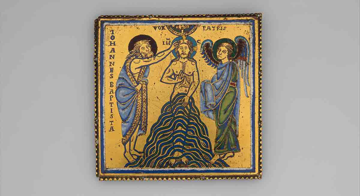 jesus baptism plaque new testament