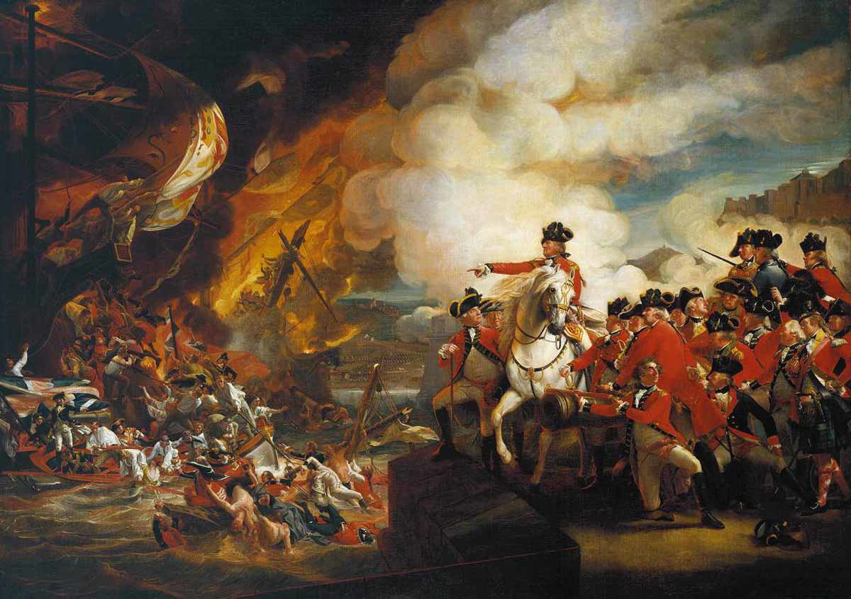 john singleton copley the defeat of the floating batteries at gibraltar