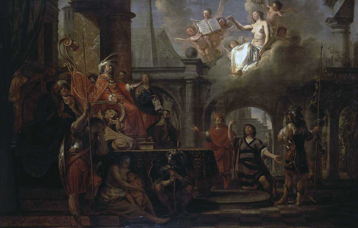 knupfer zerubbabel before darius painting
