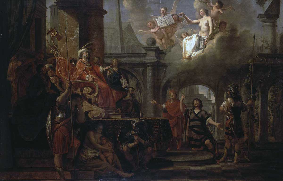 knupfer zerubbabel before darius painting
