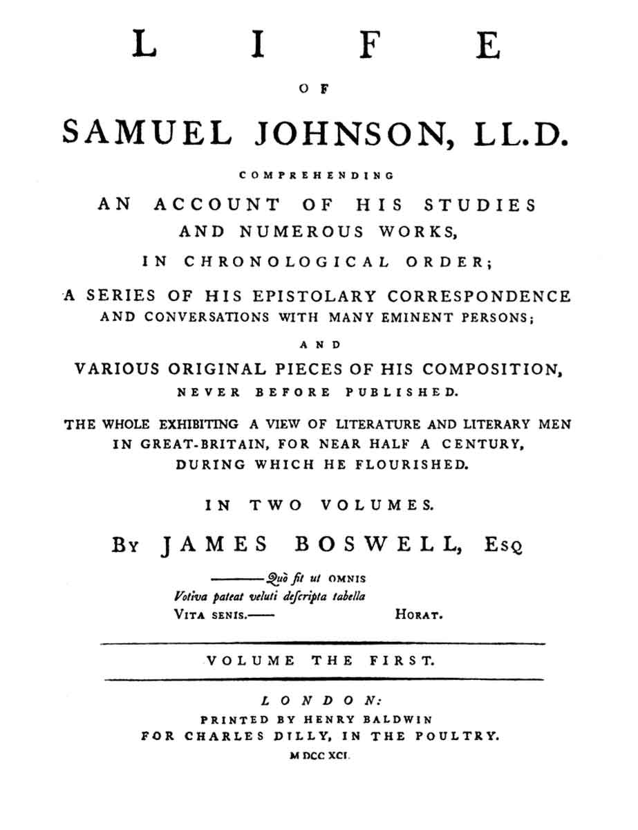 life of samuel johnson title page