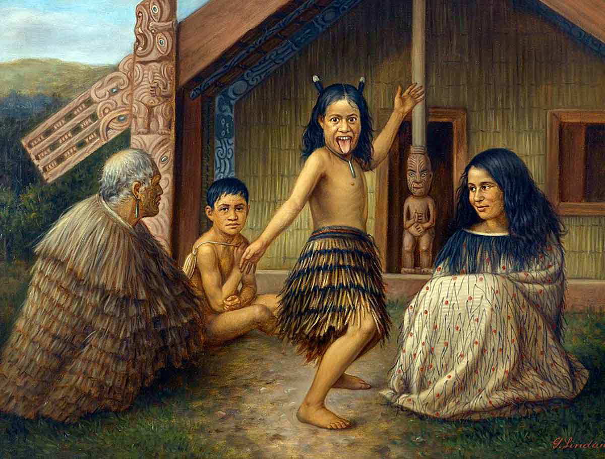 maori girl haka portrait