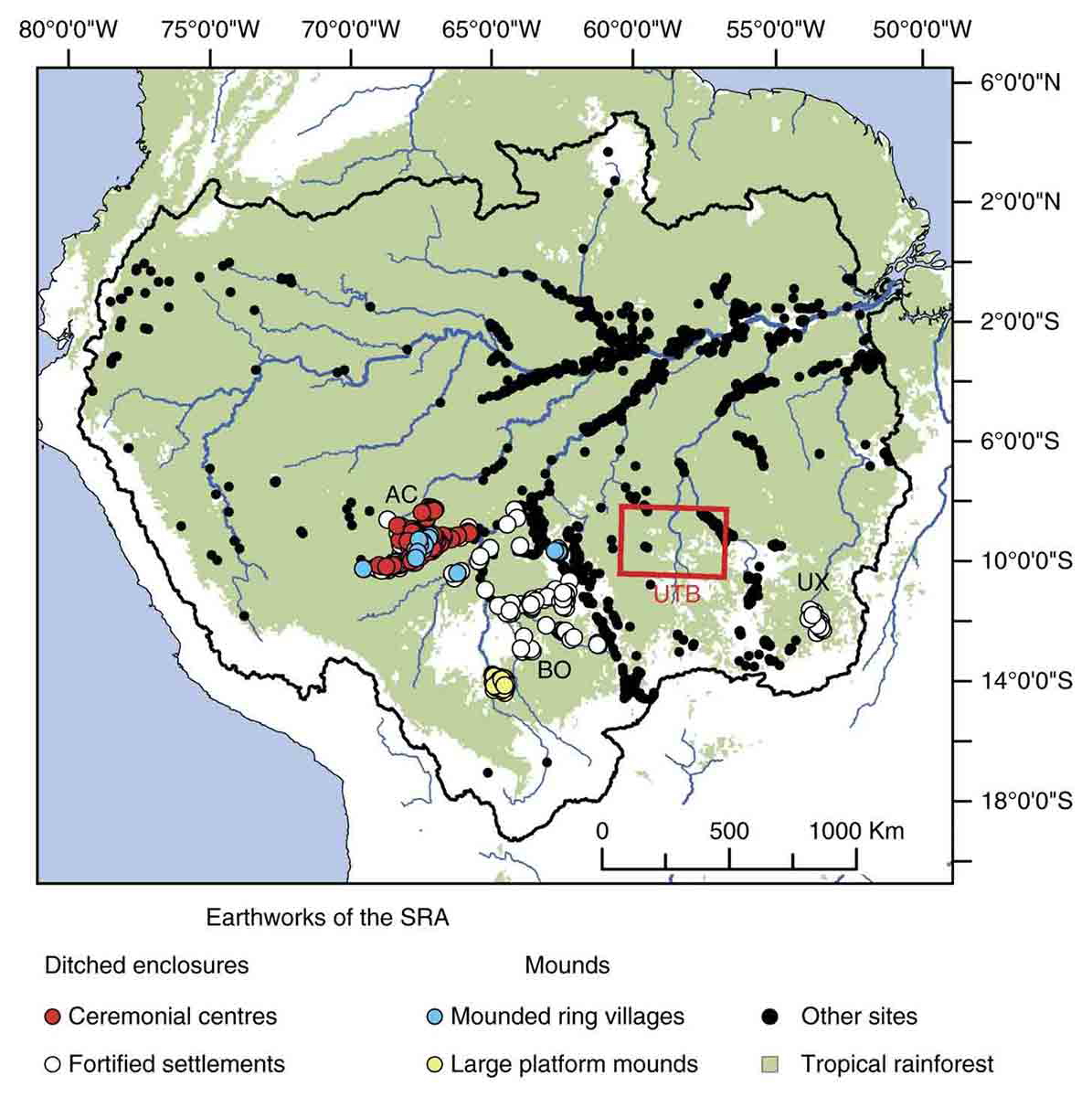 map amazonian earthworks