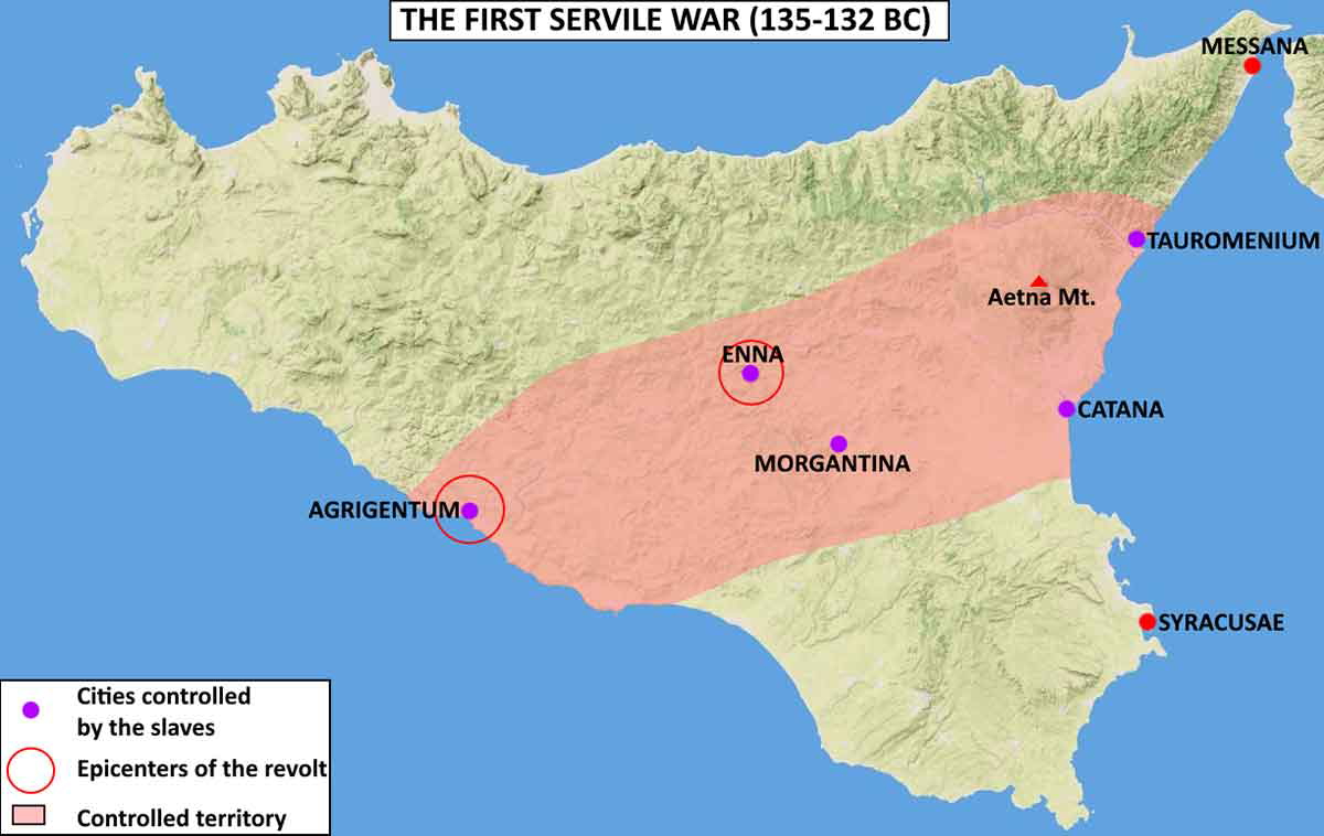 map of first servile war