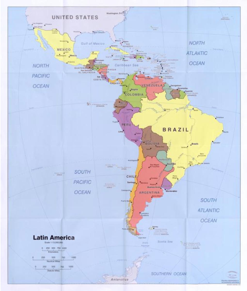 map of latino america