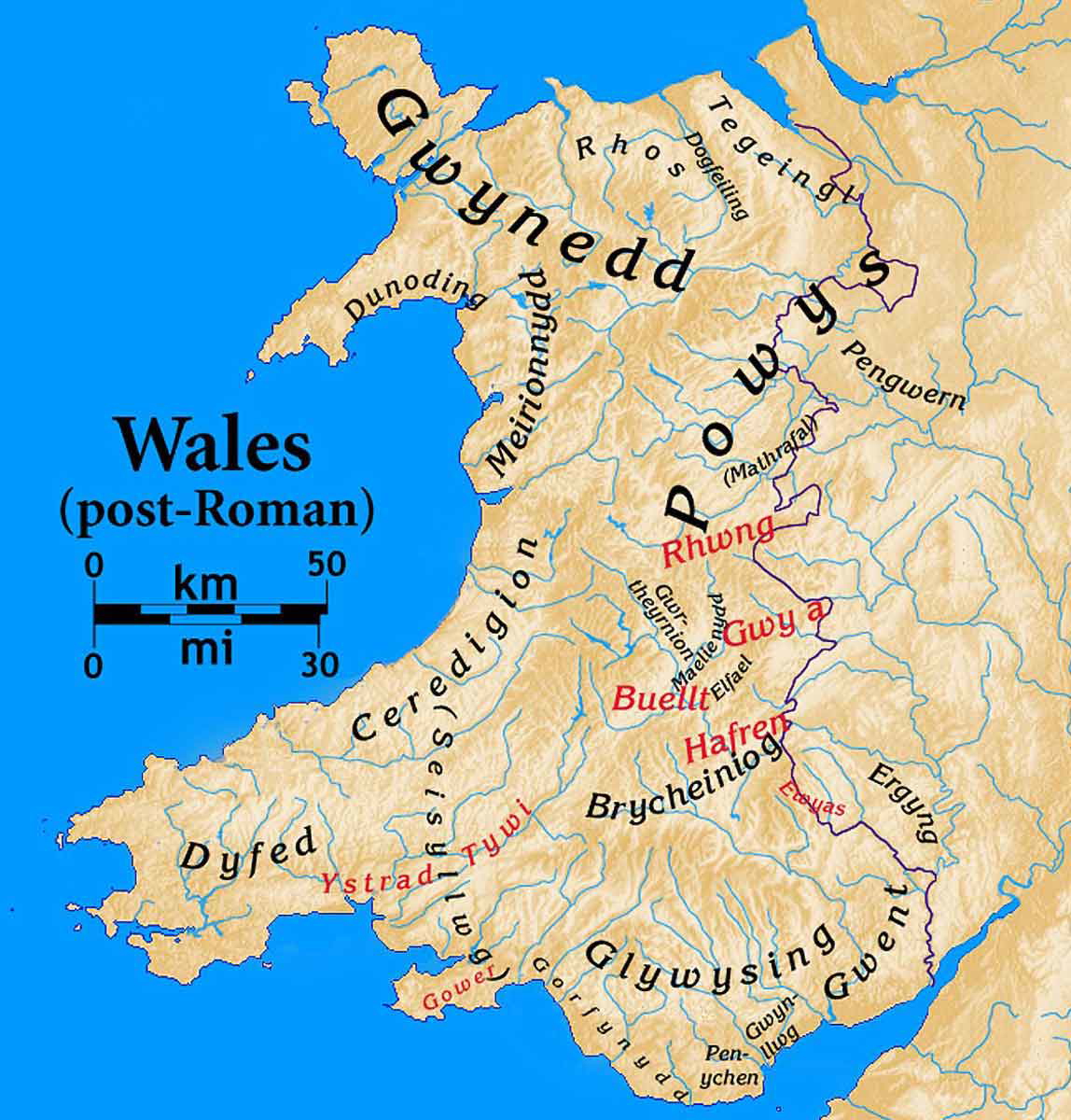 map wales welsh kingdoms post roman