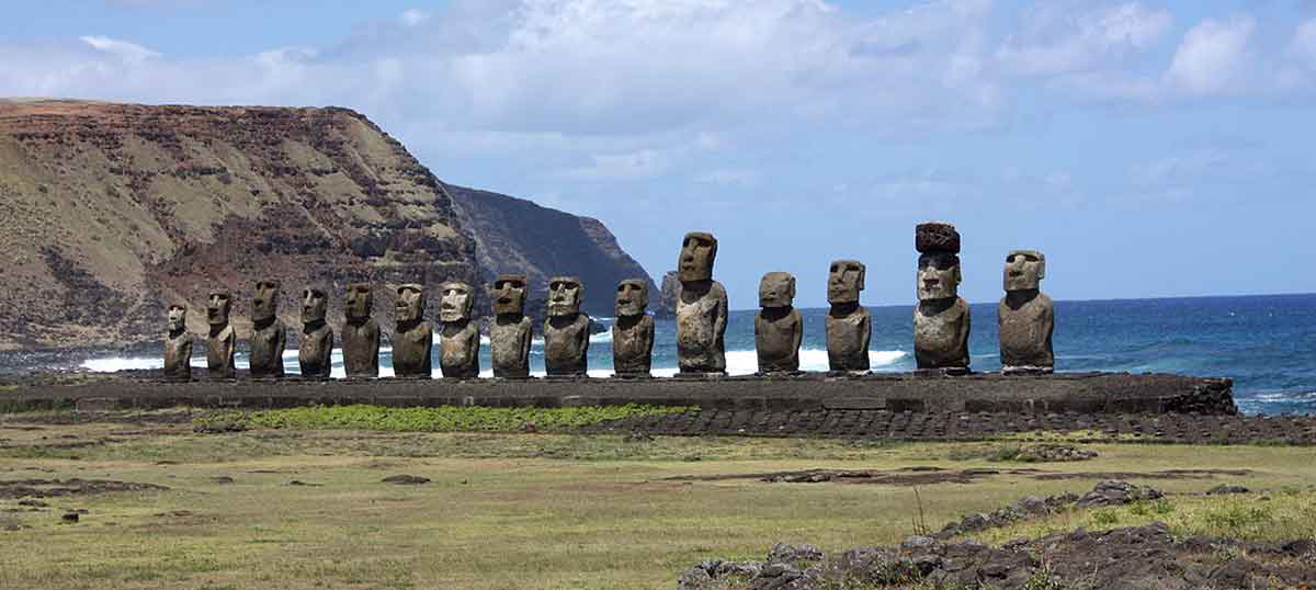 moai statues easter island chile