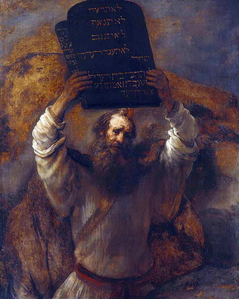 mose ten commandments rembrandt