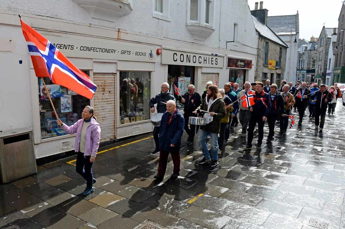 norwegian flags lerwick