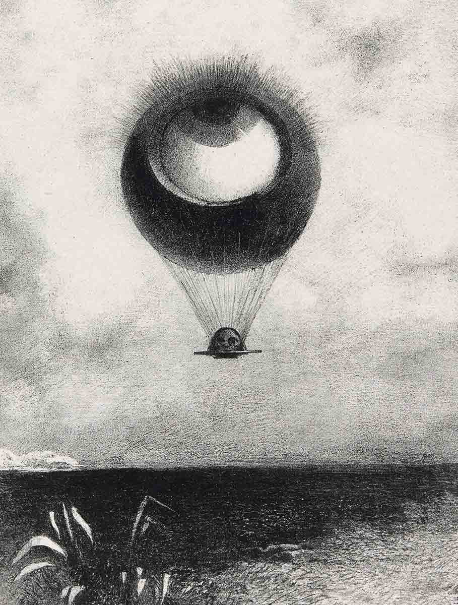 odilon redon eye like strange balloon drawing
