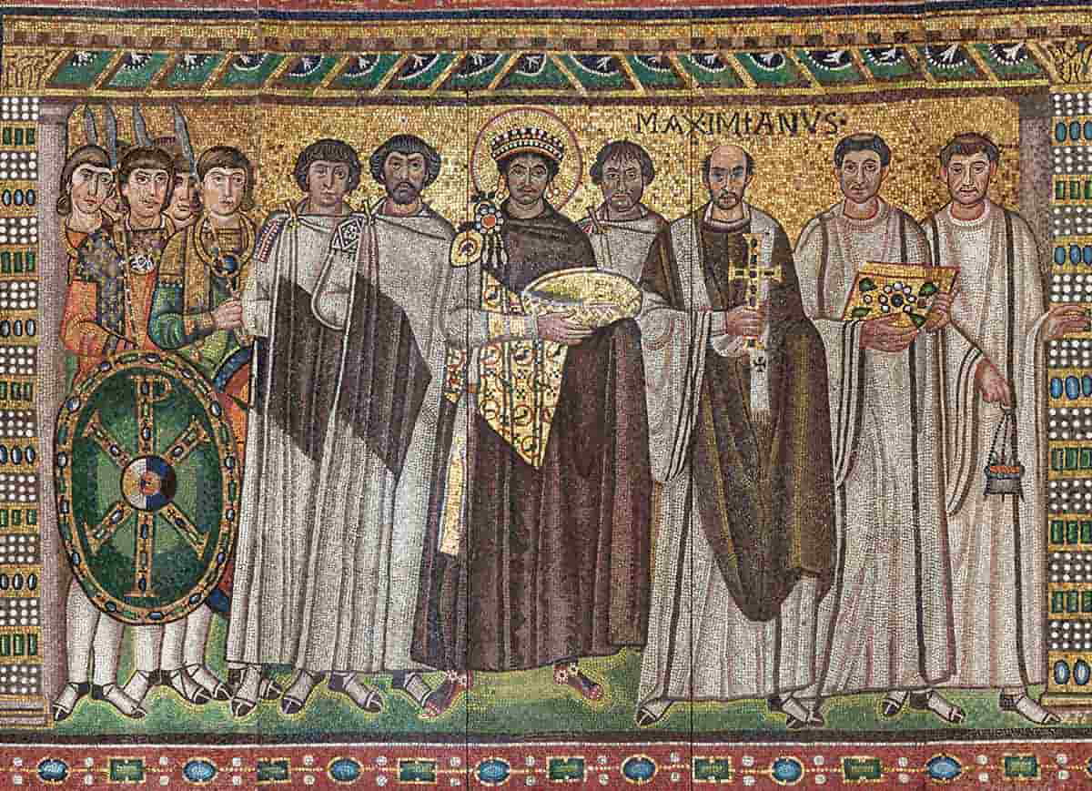san vitale justinian mosaic byzantine empire