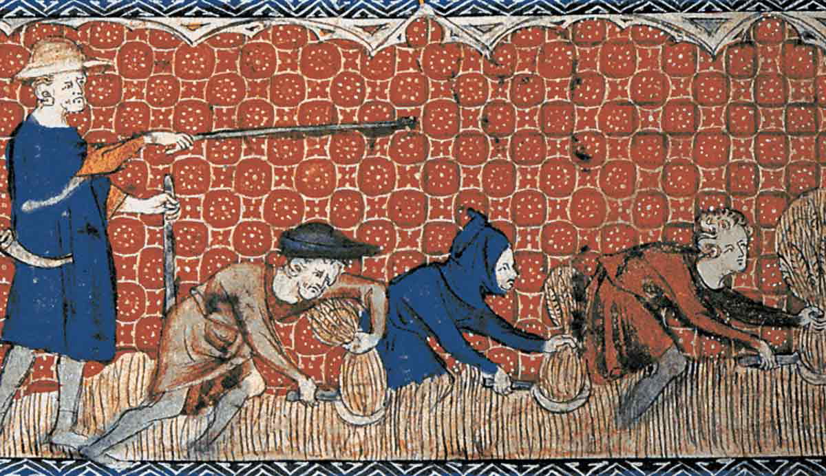 serfs toiling medieval manuscript
