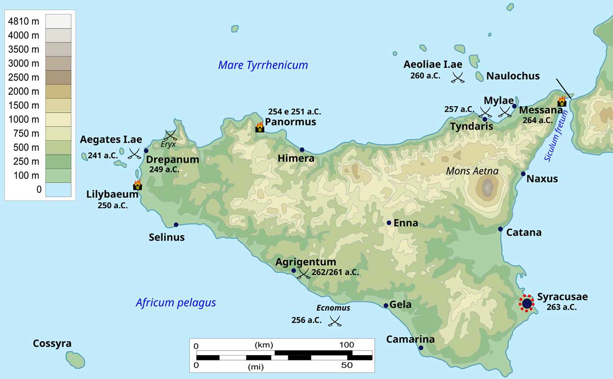 sicily second punic war map