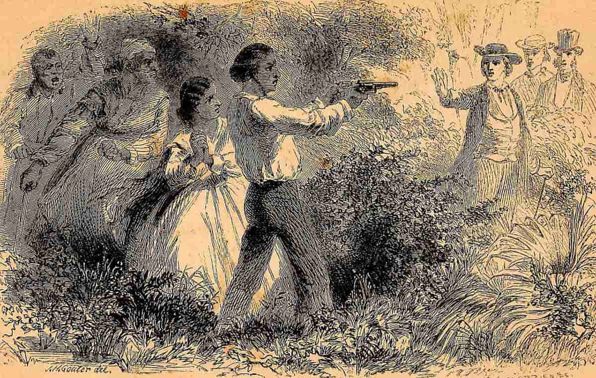 slaves resisting capture with pistol